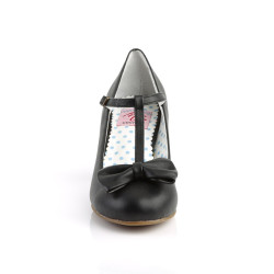 Pin Up Couture WIGGLE-50 Black Cuben Heel Retro Pumps