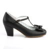 Pin Up Couture WIGGLE-50 Black Cuben Heel Retro Pumps