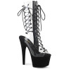Pleaser ADORE-700-60FS Transparent Black Vegan Suede
