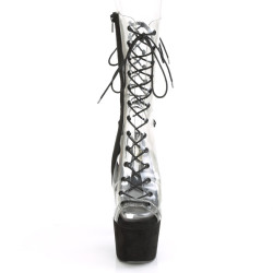 Pleaser ADORE-700-60FS Transparent Black Vegan Suede