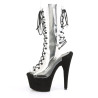Pleaser ADORE-700-60FS Transparent Black Vegan Suede