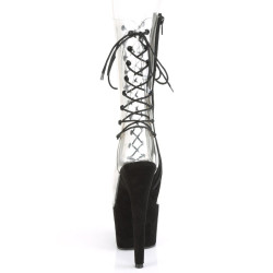 Pleaser ADORE-700-60FS Transparent Black Vegan Suede