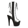 Pleaser ADORE-700-60FS Transparent Black Vegan Suede