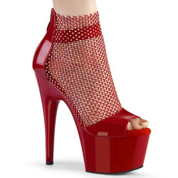 Pleaser ADORE-765RM Red Patent Strass Mesh Sale Women