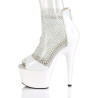 Pleaser ADORE-765RM White Patent Strass Mesh Sale Women