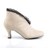 Pleaser Pink Label JENNA-105 Cream Vegan Leather Black