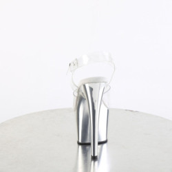 Pleaser ADORE-708 Silver Platform High Heels Sandals