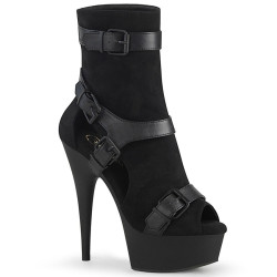 Pleaser DELIGHT-1037 Black Vegan Suede Leather Sale