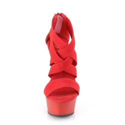 Pleaser DELIGHT-669 Red Vegan Leather Sale Women