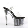 Pleaser ADORE-708CG Black Glitter Platform High Heels
