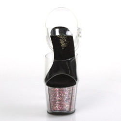 Pleaser ADORE-708CG Transparent Pink Confetti Glitter