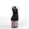 Pleaser ADORE-708CG Transparent Pink Confetti Glitter
