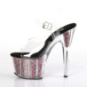 Pleaser ADORE-708CG Transparent Pink Confetti Glitter