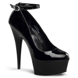 Pleaser DELIGHT-686 Black Patent Sale Women