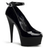 Pleaser DELIGHT-686 Black Patent Sale Women
