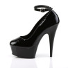 Pleaser DELIGHT-686 Black Patent Sale Women