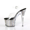 Pleaser ADORE-708CG Silver Glitter Platform High Heels