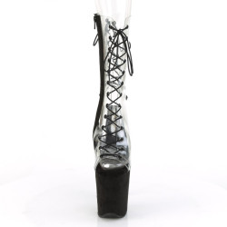 Pleaser FLAMINGO-800-60FS Transparent Black Vegan Suede