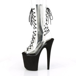 Pleaser FLAMINGO-800-60FS Transparent Black Vegan Suede