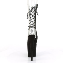 Pleaser FLAMINGO-800-60FS Transparent Black Vegan Suede