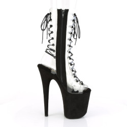 Pleaser FLAMINGO-800-60FS Transparent Black Vegan Suede
