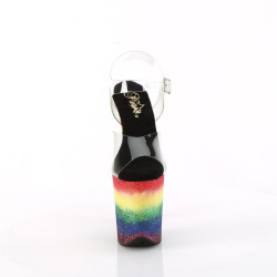 Pleaser FLAMINGO-808RG-04 Transparent Rainbow Glitter