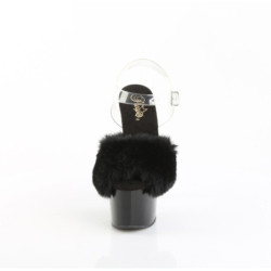 Pleaser ADORE-708FUR Black Faux Fur Platform High Heels