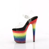 Pleaser FLAMINGO-808RG-04 Transparent Rainbow Glitter