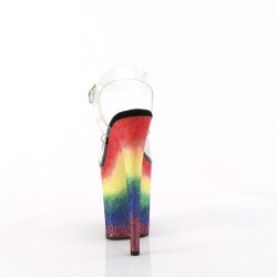 Pleaser FLAMINGO-808RG-04 Transparent Rainbow Glitter
