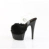 Pleaser ADORE-708FUR Black Faux Fur Platform High Heels