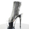 Pleaser ADORE-1018DCS Silver Strass Chrome Ankle Boots