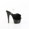 Pleaser ADORE-708FUR Black Faux Fur Platform High Heels