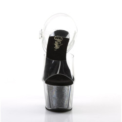 Pleaser ADORE-708G Black Glitter Platform High Heels