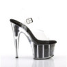 Pleaser ADORE-708G Black Glitter Platform High Heels
