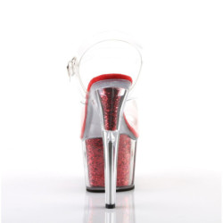 Pleaser ADORE-708G Red Glitter Platform High Heels