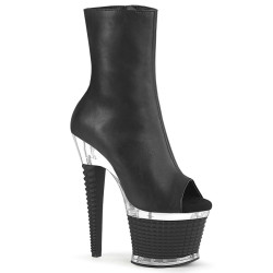 Pleaser SPECTATOR-1012 Black Vegan Leather Transparent