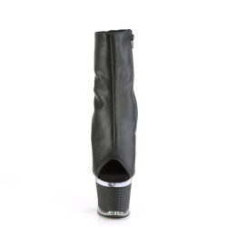 Pleaser SPECTATOR-1012 Black Vegan Leather Transparent