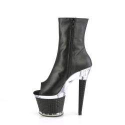 Pleaser SPECTATOR-1012 Black Vegan Leather Transparent