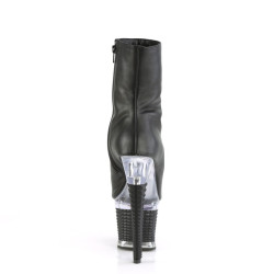 Pleaser SPECTATOR-1012 Black Vegan Leather Transparent