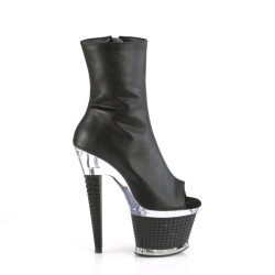 Pleaser SPECTATOR-1012 Black Vegan Leather Transparent