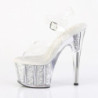 Pleaser ADORE-708G Silver Glitter Platform High Heels