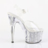 Pleaser ADORE-708G Silver Glitter Platform High Heels