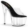Pleaser ADORE-701 Transparent Black Heeled Mules Women