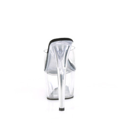 Pleaser ADORE-701 Transparent Black Heeled Mules Women