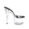 Pleaser ADORE-701 Transparent Black Heeled Mules Women