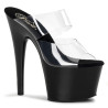 Pleaser ADORE-702 Transparent Black Heeled Mules Women