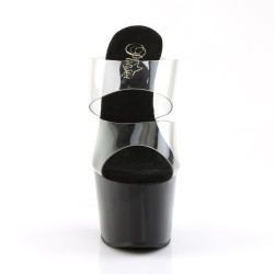 Pleaser ADORE-702 Transparent Black Heeled Mules Women