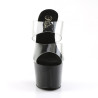 Pleaser ADORE-702 Transparent Black Heeled Mules Women