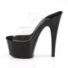 Pleaser ADORE-702 Transparent Black Heeled Mules Women