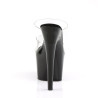 Pleaser ADORE-702 Transparent Black Heeled Mules Women